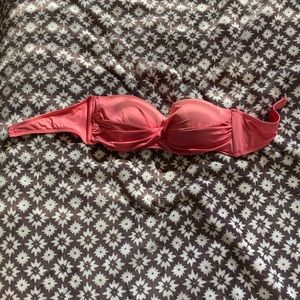 strapless pink bathing suit top